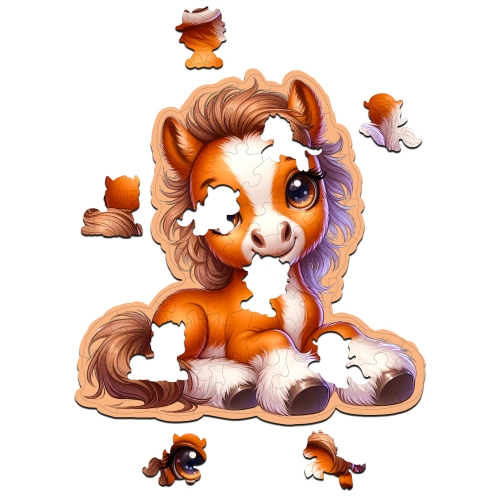 Puzzle Drewniane Konik 49 elementów